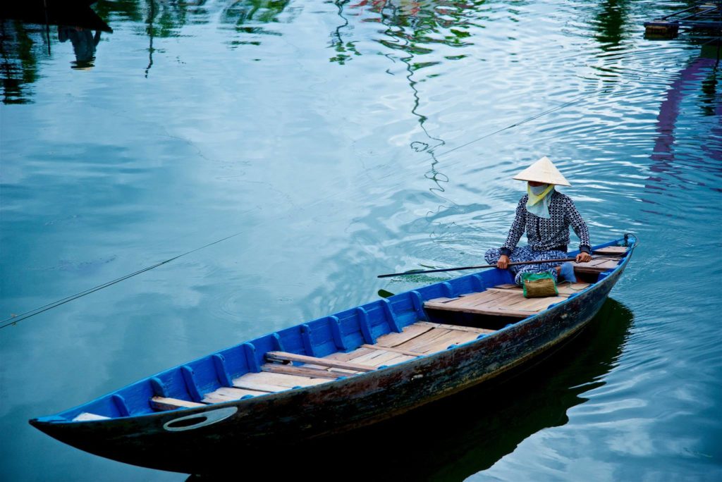 Boat traveling in Hội An, Vietnam